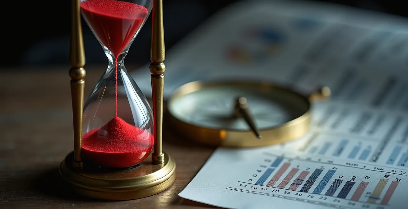 Calendrier de décembre avec des marqueurs visuels symbolisant la règle des 30 jours pour la perte apparente.