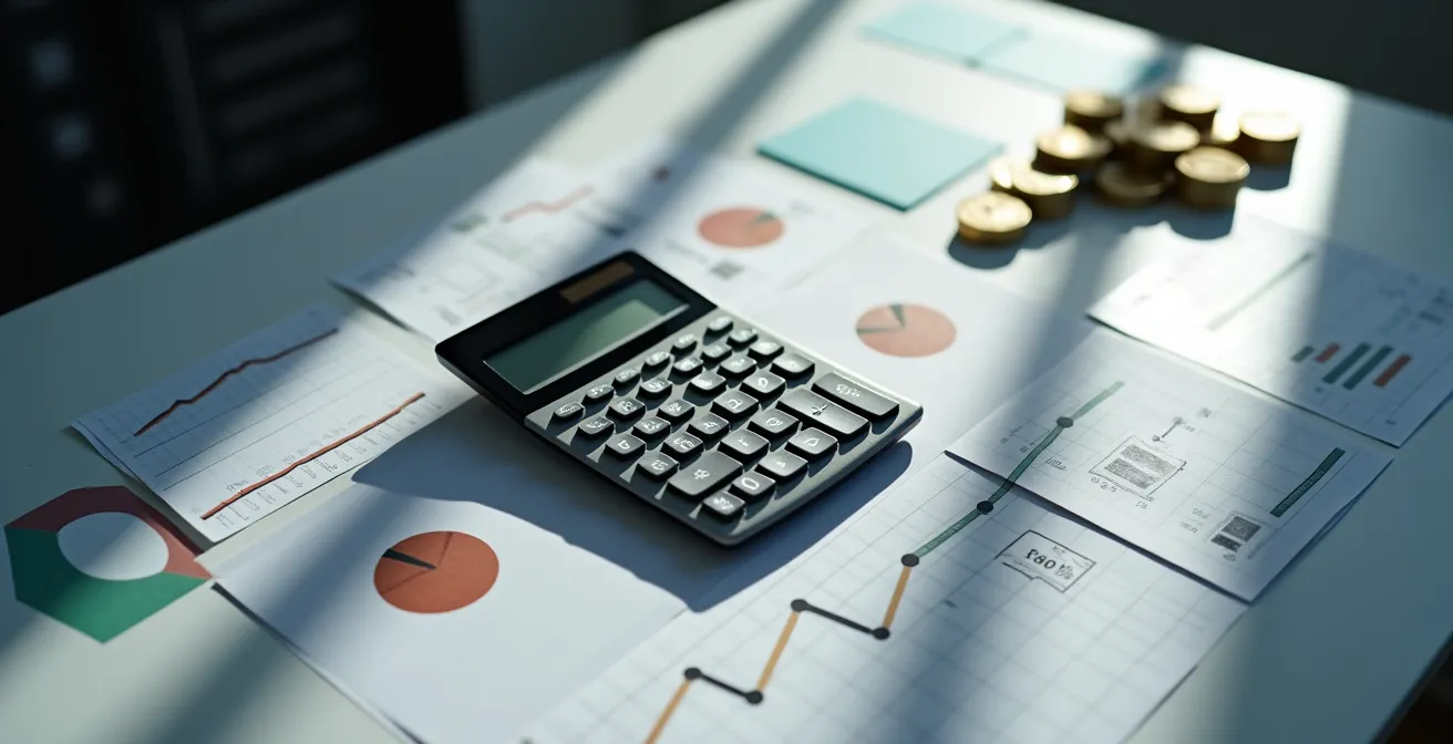 Calculatrice et graphiques financiers illustrant le coût de remplacement d'un employé