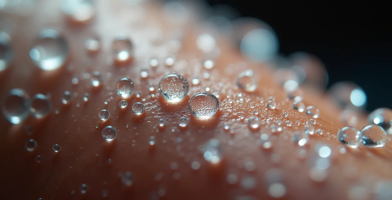 Technique de respiration pour la douche froide en gros plan