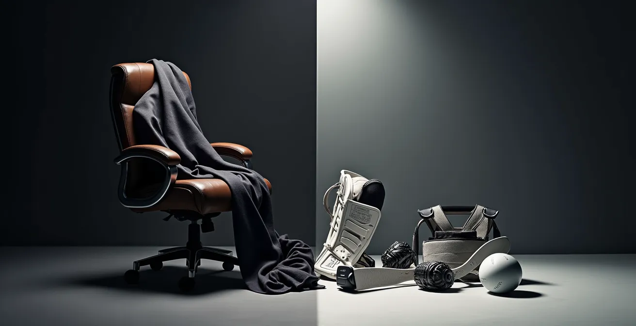 Illustration du syndrome du guerrier du weekend au hockey